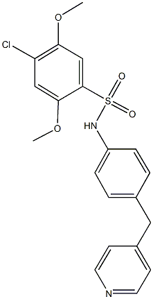 4-chloro-2,5-dimethoxy-N-[4-(4-pyridinylmethyl)phenyl]benzenesulfonamide 化学構造式