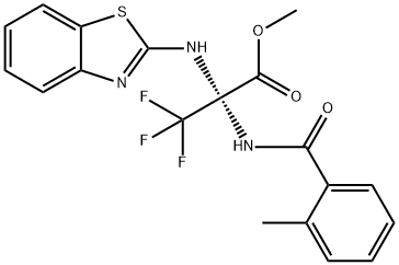 methyl 2-(1,3-benzothiazol-2-ylamino)-3,3,3-trifluoro-2-[(2-methylbenzoyl)amino]propanoate,381193-86-8,结构式