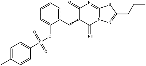 2-[(5-imino-7-oxo-2-propyl-5H-[1,3,4]thiadiazolo[3,2-a]pyrimidin-6(7H)-ylidene)methyl]phenyl 4-methylbenzenesulfonate,381195-69-3,结构式