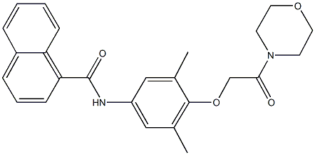 N-{3,5-dimethyl-4-[2-(4-morpholinyl)-2-oxoethoxy]phenyl}-1-naphthamide 化学構造式