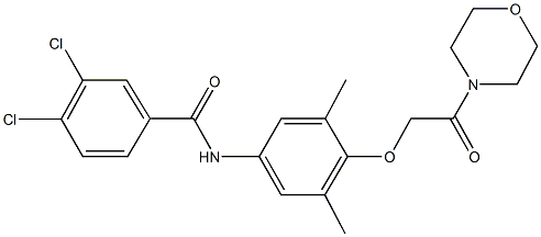 3,4-dichloro-N-{3,5-dimethyl-4-[2-(4-morpholinyl)-2-oxoethoxy]phenyl}benzamide Struktur