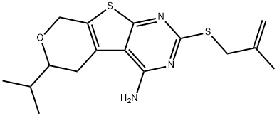 6-isopropyl-2-[(2-methyl-2-propenyl)sulfanyl]-5,8-dihydro-6H-pyrano[4',3':4,5]thieno[2,3-d]pyrimidin-4-amine Structure