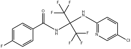 N-[1-[(5-chloropyridin-2-yl)amino]-2,2,2-trifluoro-1-(trifluoromethyl)ethyl]-4-fluorobenzamide 结构式