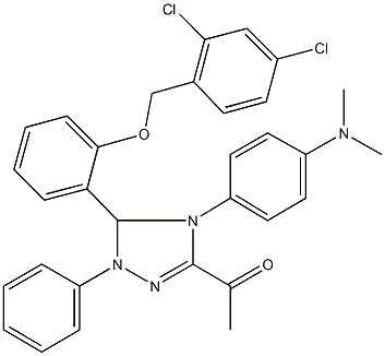 1-{5-{2-[(2,4-dichlorobenzyl)oxy]phenyl}-4-[4-(dimethylamino)phenyl]-1-phenyl-4,5-dihydro-1H-1,2,4-triazol-3-yl}ethanone Structure