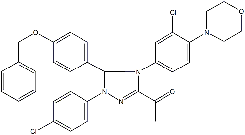 1-[5-[4-(benzyloxy)phenyl]-4-[3-chloro-4-(4-morpholinyl)phenyl]-1-(4-chlorophenyl)-4,5-dihydro-1H-1,2,4-triazol-3-yl]ethanone Structure