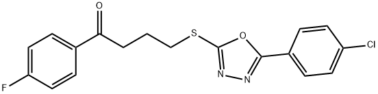 4-{[5-(4-chlorophenyl)-1,3,4-oxadiazol-2-yl]sulfanyl}-1-(4-fluorophenyl)-1-butanone,381679-32-9,结构式