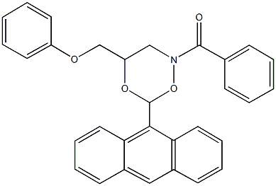 [6-(9-anthryl)-2-benzoyl-1,5,2-dioxazinan-4-yl]methyl phenyl ether Structure