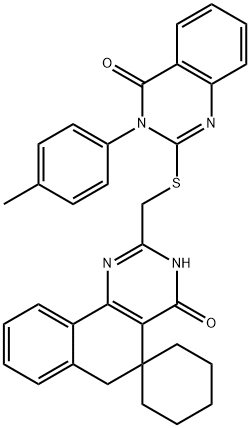 2-({[3-(4-methylphenyl)-4-oxo-3,4-dihydro-2-quinazolinyl]sulfanyl}methyl)-5,6-dihydrobenzo[h]quinazolin-4(3H)-one-5-spiro-1'-cyclohexane|