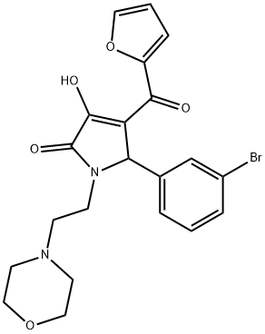 5-(3-bromophenyl)-4-(2-furoyl)-3-hydroxy-1-[2-(4-morpholinyl)ethyl]-1,5-dihydro-2H-pyrrol-2-one Structure