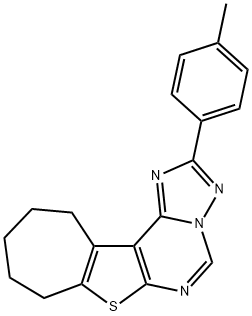 2-(4-methylphenyl)-9,10,11,12-tetrahydro-8H-cyclohepta[4,5]thieno[3,2-e][1,2,4]triazolo[1,5-c]pyrimidine 化学構造式