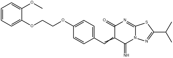 381703-67-9 5-imino-2-isopropyl-6-{4-[2-(2-methoxyphenoxy)ethoxy]benzylidene}-5,6-dihydro-7H-[1,3,4]thiadiazolo[3,2-a]pyrimidin-7-one