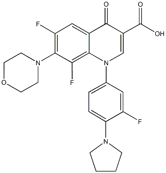 381705-39-1 6,8-difluoro-1-[3-fluoro-4-(1-pyrrolidinyl)phenyl]-7-(4-morpholinyl)-4-oxo-1,4-dihydro-3-quinolinecarboxylic acid