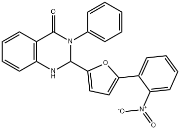 2-(5-{2-nitrophenyl}-2-furyl)-3-phenyl-2,3-dihydro-4(1H)-quinazolinone Structure