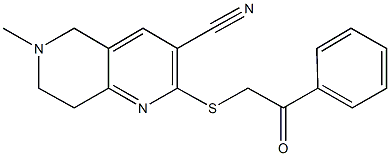 6-methyl-2-[(2-oxo-2-phenylethyl)sulfanyl]-5,6,7,8-tetrahydro[1,6]naphthyridine-3-carbonitrile Structure