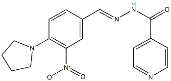 N'-[3-nitro-4-(1-pyrrolidinyl)benzylidene]isonicotinohydrazide 化学構造式