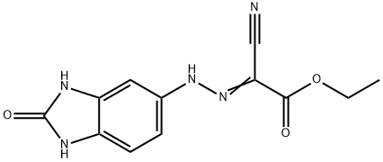 ethyl cyano[(2-oxo-2,3-dihydro-1H-benzimidazol-5-yl)hydrazono]acetate 化学構造式