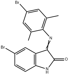 5-bromo-3-[(4-bromo-2,6-dimethylphenyl)imino]-1,3-dihydro-2H-indol-2-one Struktur