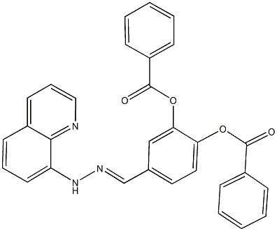 2-(benzoyloxy)-5-[2-(8-quinolinyl)carbohydrazonoyl]phenyl benzoate 结构式