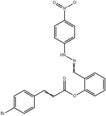 2-(2-{4-nitrophenyl}carbohydrazonoyl)phenyl 3-(4-bromophenyl)acrylate Structure