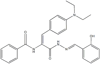 N-(2-[4-(diethylamino)phenyl]-1-{[2-(2-hydroxybenzylidene)hydrazino]carbonyl}vinyl)benzamide Structure