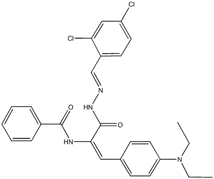 N-{1-{[2-(2,4-dichlorobenzylidene)hydrazino]carbonyl}-2-[4-(diethylamino)phenyl]vinyl}benzamide Structure