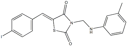5-(4-iodobenzylidene)-3-(3-toluidinomethyl)-1,3-thiazolidine-2,4-dione Struktur
