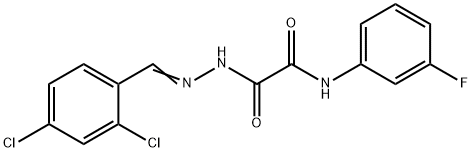 2-[2-(2,4-dichlorobenzylidene)hydrazino]-N-(3-fluorophenyl)-2-oxoacetamide 结构式