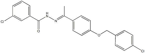 3-chloro-N'-(1-{4-[(4-chlorobenzyl)oxy]phenyl}ethylidene)benzohydrazide 结构式