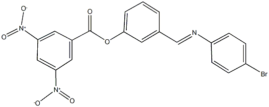 3-{[(4-bromophenyl)imino]methyl}phenyl 3,5-bisnitrobenzoate 化学構造式