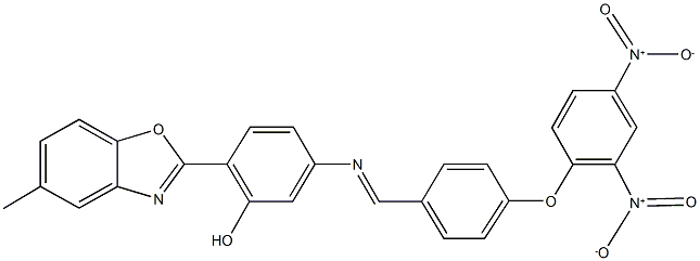 382173-09-3 5-[(4-{2,4-bisnitrophenoxy}benzylidene)amino]-2-(5-methyl-1,3-benzoxazol-2-yl)phenol