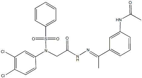 N-[3-(N-{[3,4-dichloro(phenylsulfonyl)anilino]acetyl}ethanehydrazonoyl)phenyl]acetamide Structure