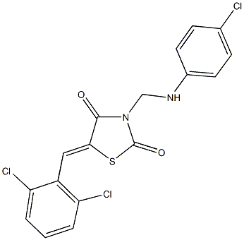 382175-08-8 3-[(4-chloroanilino)methyl]-5-(2,6-dichlorobenzylidene)-1,3-thiazolidine-2,4-dione