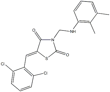 5-(2,6-dichlorobenzylidene)-3-[(2,3-dimethylanilino)methyl]-1,3-thiazolidine-2,4-dione 化学構造式