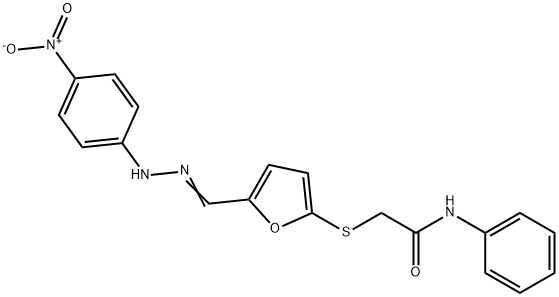 382175-86-2 2-{[5-(2-{4-nitrophenyl}carbohydrazonoyl)-2-furyl]sulfanyl}-N-phenylacetamide