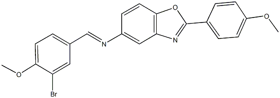 N-(3-bromo-4-methoxybenzylidene)-N-[2-(4-methoxyphenyl)-1,3-benzoxazol-5-yl]amine Structure