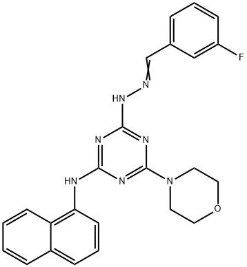 3-fluorobenzaldehyde [4-(4-morpholinyl)-6-(1-naphthylamino)-1,3,5-triazin-2-yl]hydrazone|