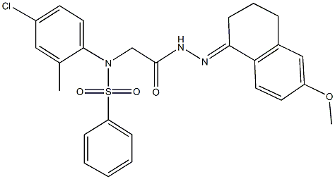 N-(4-chloro-2-methylphenyl)-N-{2-[2-(6-methoxy-3,4-dihydro-1(2H)-naphthalenylidene)hydrazino]-2-oxoethyl}benzenesulfonamide Structure