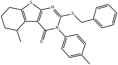 2-(benzylsulfanyl)-5-methyl-3-(4-methylphenyl)-5,6,7,8-tetrahydro[1]benzothieno[2,3-d]pyrimidin-4(3H)-one|