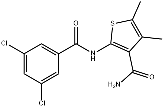 2-[(3,5-dichlorobenzoyl)amino]-4,5-dimethyl-3-thiophenecarboxamide 化学構造式