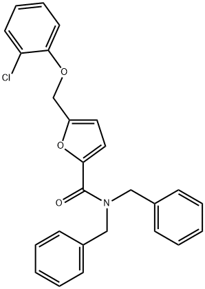 N,N-dibenzyl-5-[(2-chlorophenoxy)methyl]-2-furamide|