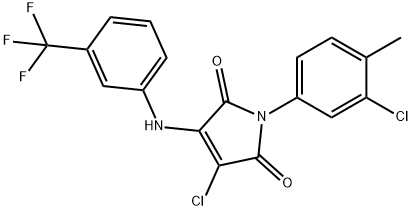 3-chloro-1-(3-chloro-4-methylphenyl)-4-[3-(trifluoromethyl)anilino]-1H-pyrrole-2,5-dione 化学構造式