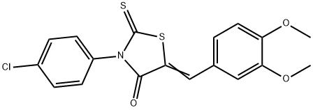 3-(4-chlorophenyl)-5-(3,4-dimethoxybenzylidene)-2-thioxo-1,3-thiazolidin-4-one,383893-92-3,结构式