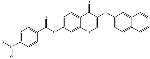 3-(2-naphthyloxy)-4-oxo-4H-chromen-7-yl 4-nitrobenzoate Struktur