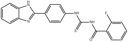 N-[4-(1H-benzimidazol-2-yl)phenyl]-N'-[(2-fluorophenyl)carbonyl]thiourea Structure