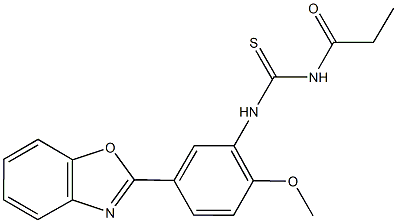 N-[5-(1,3-benzoxazol-2-yl)-2-methoxyphenyl]-N'-propionylthiourea Struktur