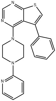 5-phenyl-4-[4-(2-pyridinyl)-1-piperazinyl]thieno[2,3-d]pyrimidine 结构式