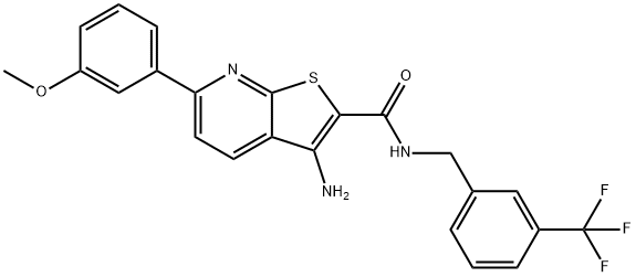 3-amino-6-(3-methoxyphenyl)-N-[3-(trifluoromethyl)benzyl]thieno[2,3-b]pyridine-2-carboxamide,383902-16-7,结构式