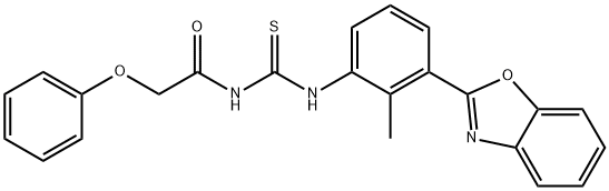 N-[3-(1,3-benzoxazol-2-yl)-2-methylphenyl]-N'-(phenoxyacetyl)thiourea Struktur