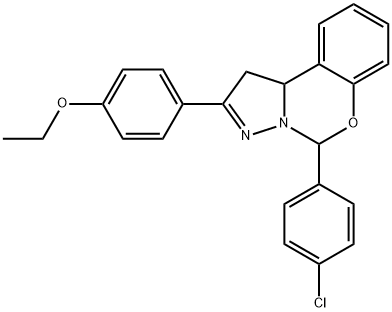 4-[5-(4-chlorophenyl)-1,10b-dihydropyrazolo[1,5-c][1,3]benzoxazin-2-yl]phenyl ethyl ether Struktur