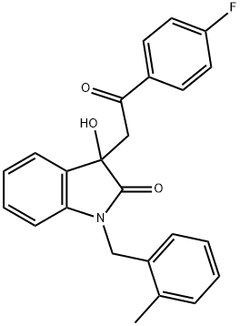 3-[2-(4-fluorophenyl)-2-oxoethyl]-3-hydroxy-1-(2-methylbenzyl)-1,3-dihydro-2H-indol-2-one Struktur